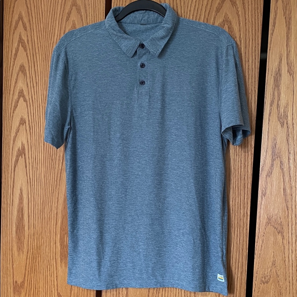 Vuori Heathered Blue Polo Shirt